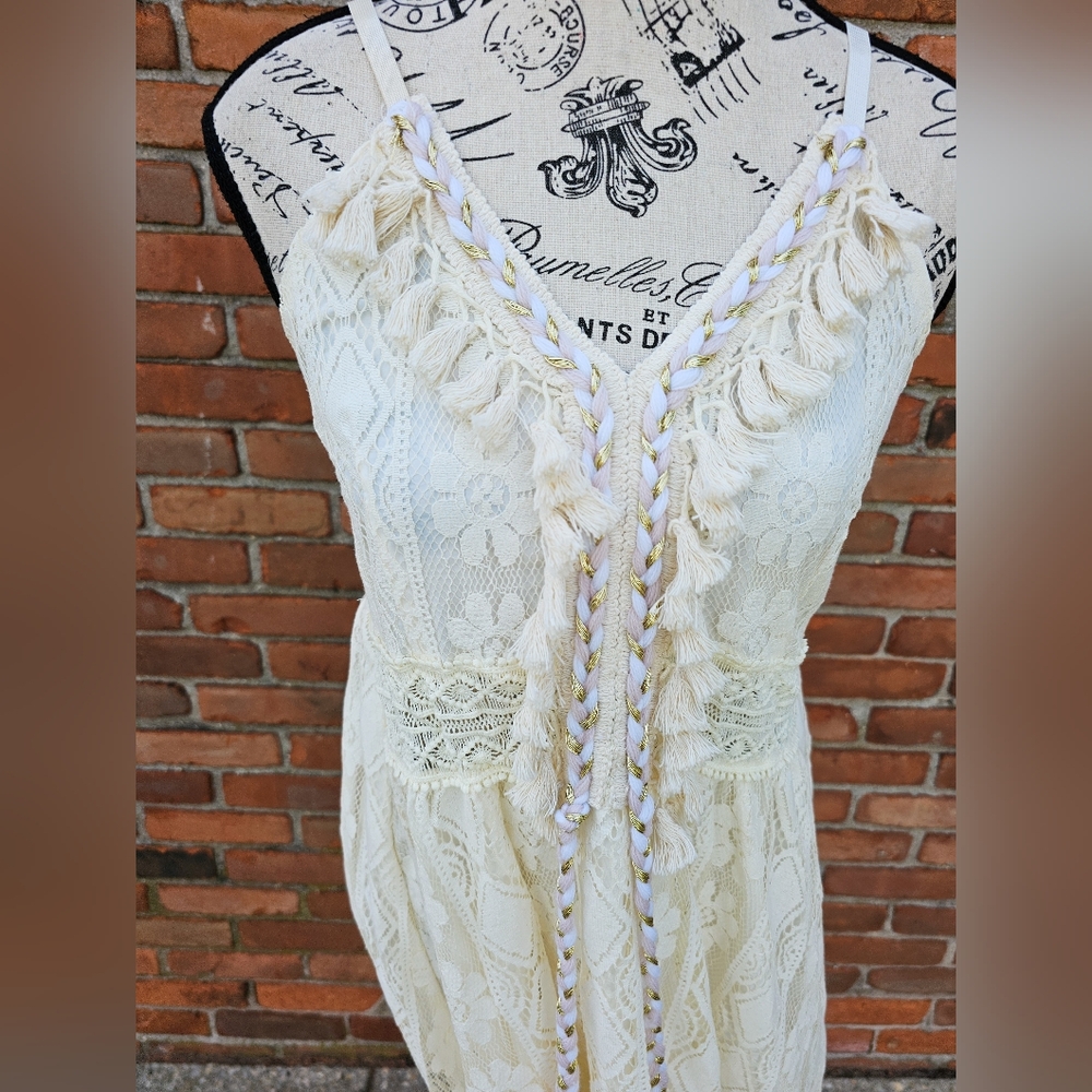 New Amellia Ivory Lace Bohemian Midi Swing Dress – Size S (M Fit) 🌿✨ - Picture 4 of 15
